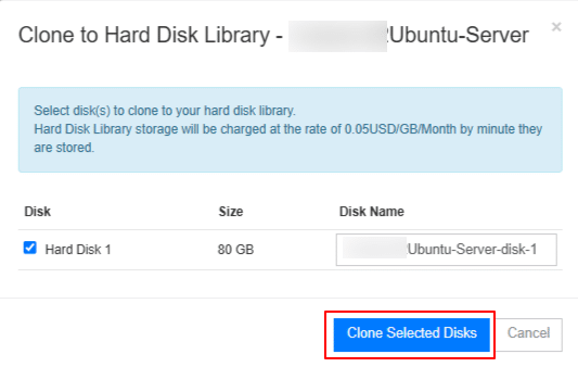 How to create a clone disk image on the Kamatera library