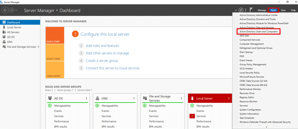 How to create, manage, svand delete users and groups in Active Directory