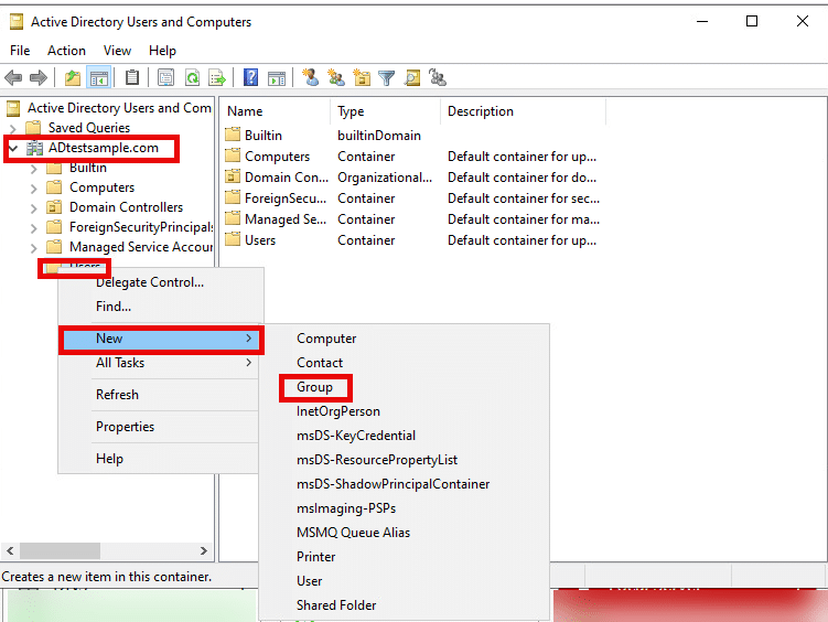 How to create, manage, svand delete users and groups in Active Directory