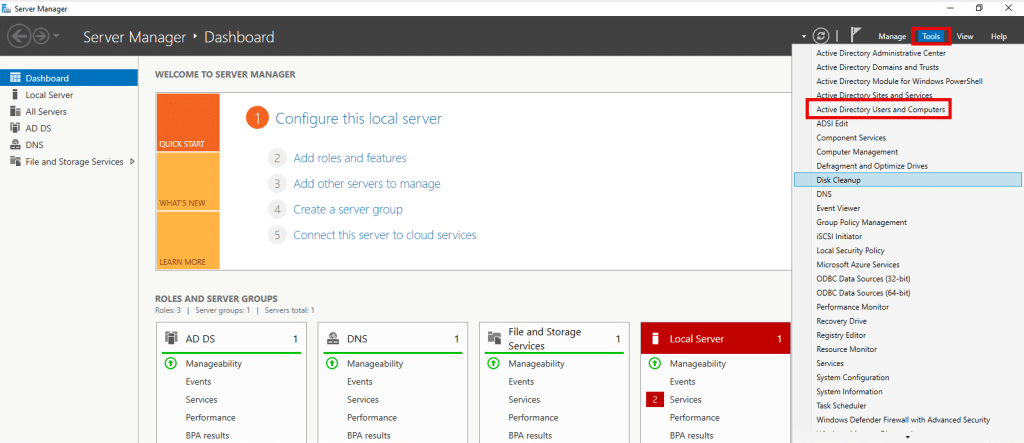 How to create, manage, svand delete users and groups in Active Directory