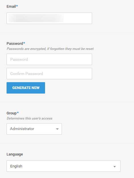 Directus login creation