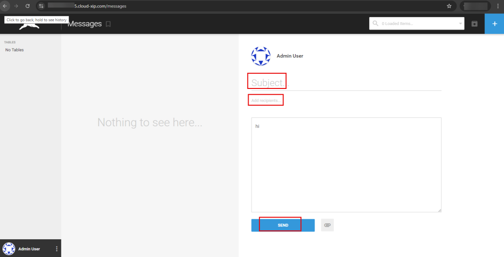 Sending a message on Directus