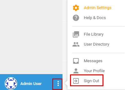 Directus admin user sign out