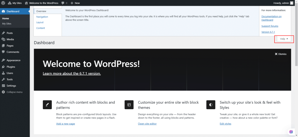 Wordpress screenshot