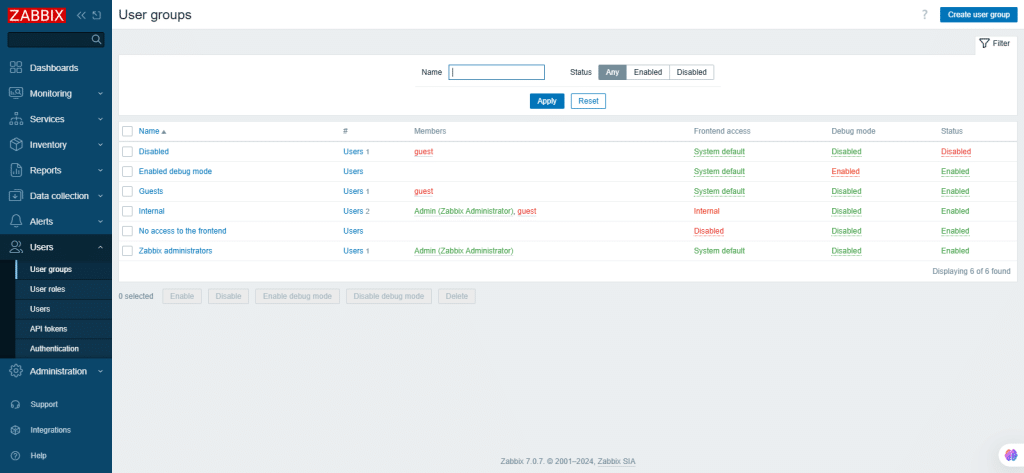 zabbix screenshot