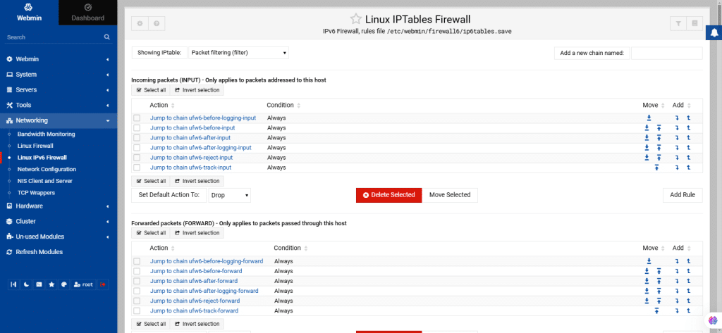 Webmin server management