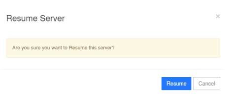 Resume a Server